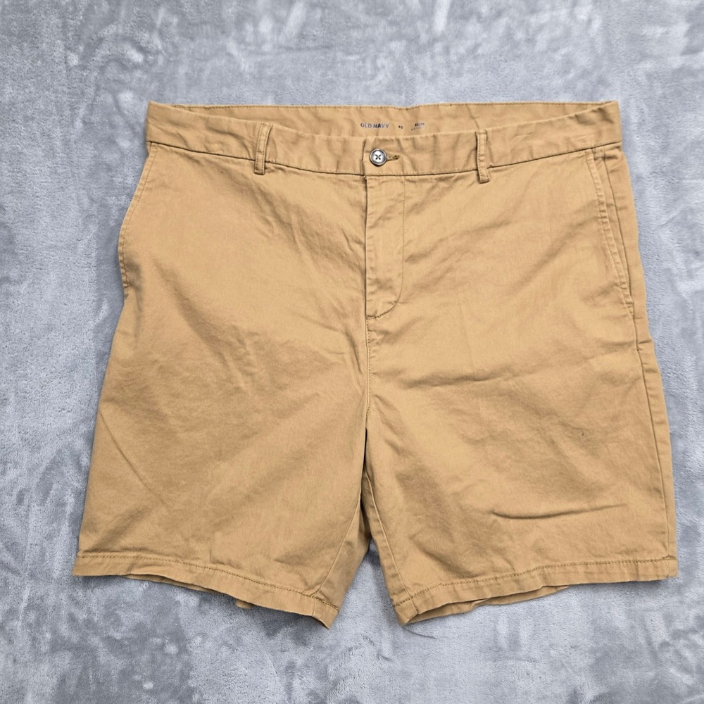 Old Navy Mens Tan Khaki Slim Built-In Flex Chino Shorts Size 40W